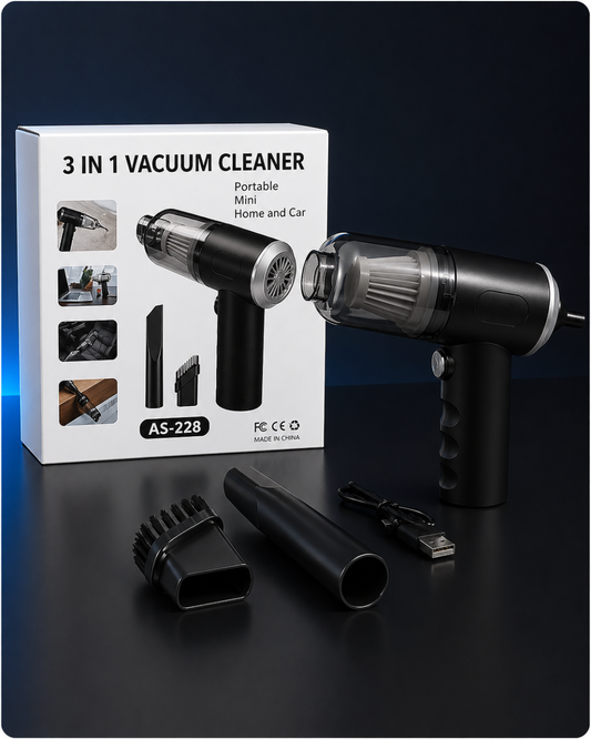 TurboClean 3 en 1 – Aspiradora Portátil Potente